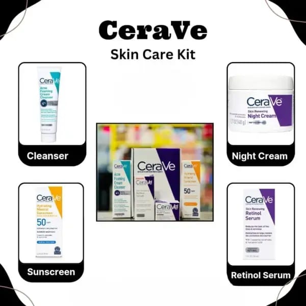 "GLOW SKIN WITH CERAVE 4 in 1 KIT 100% PREMIUM QUALITY"