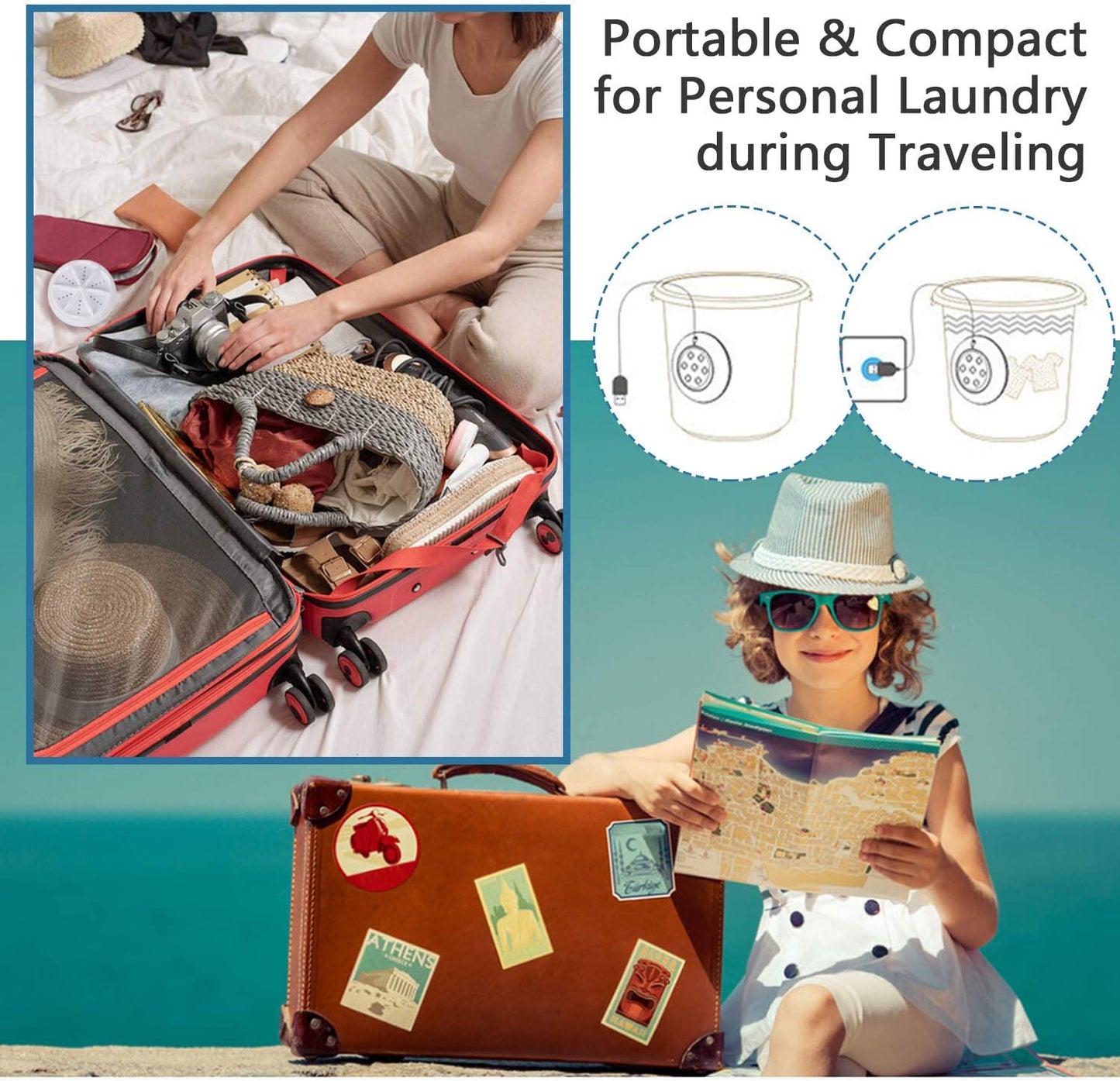 3 in 1 Mini Washing Machine Useful for Clothes, Shoes,Dishes