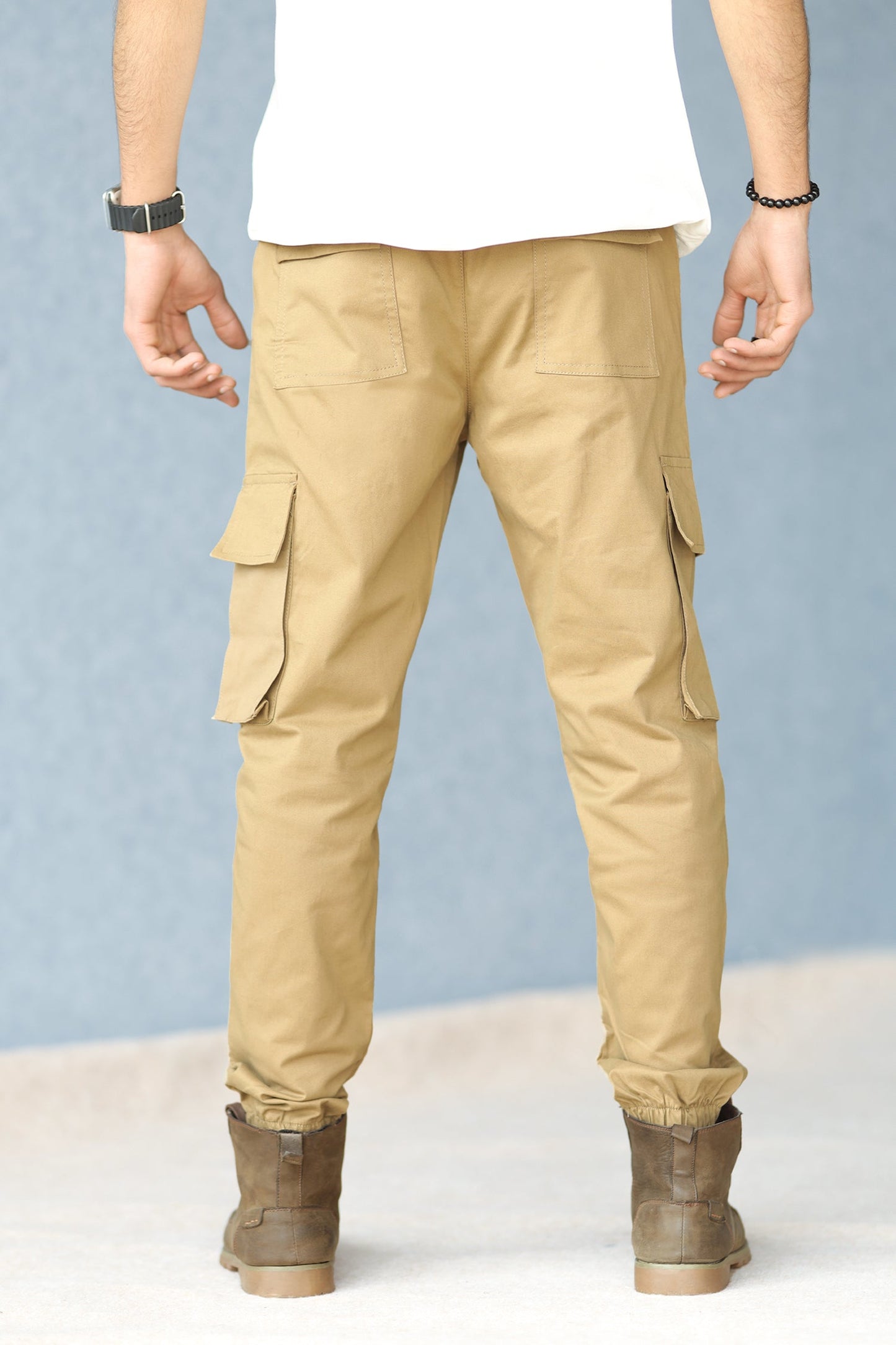 Cut Style 7 Pocket Style Imp Cotton Cargo Trouser In Camel